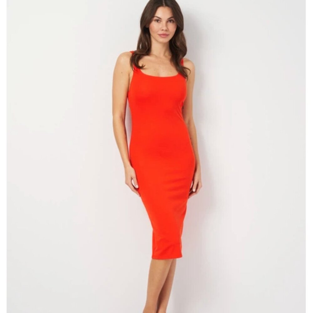 Zara - TAILORED DRESS - Coral red/orange - size S